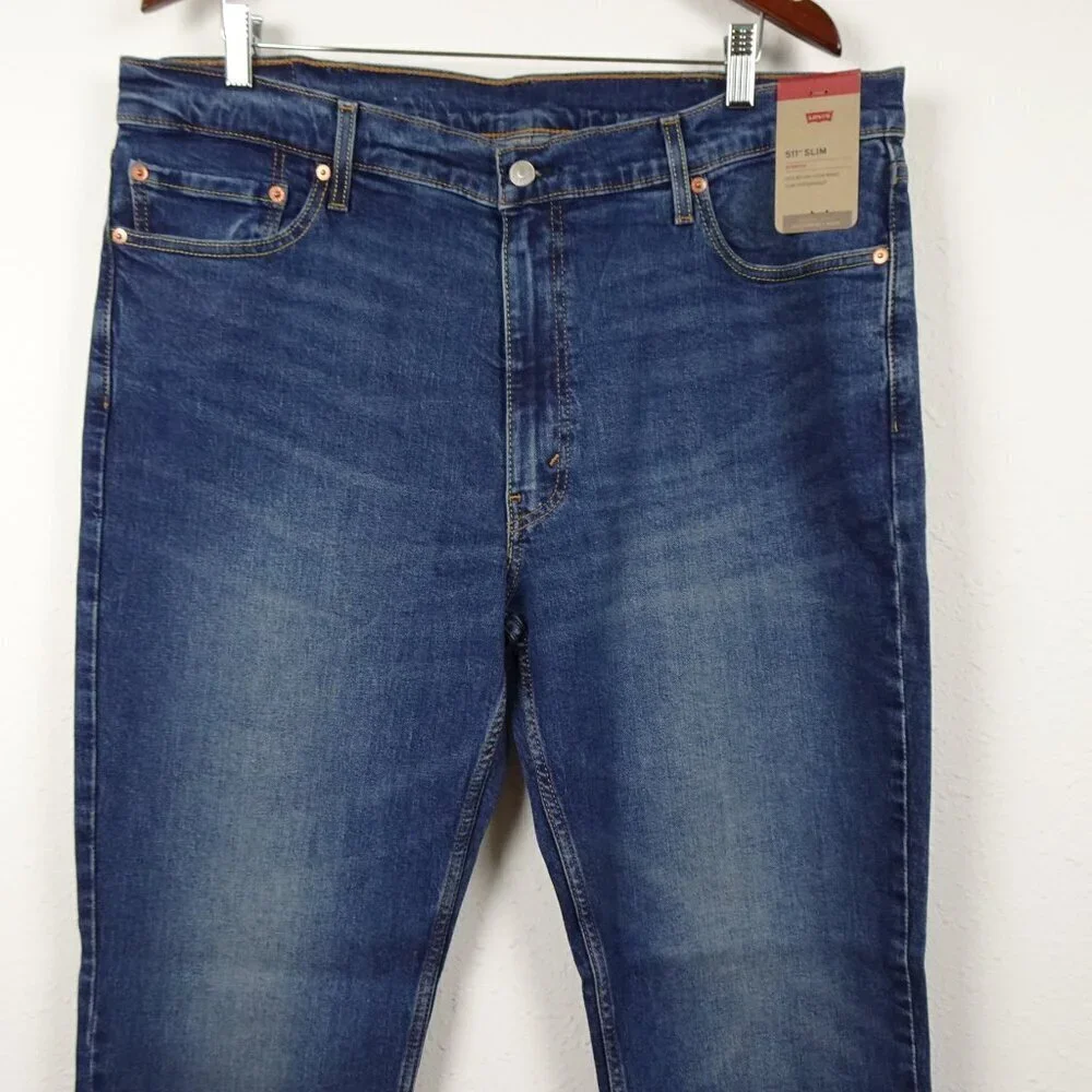 Levi's 511 Slim Jeans Men's Size 40x32 Blue Denim Stretch